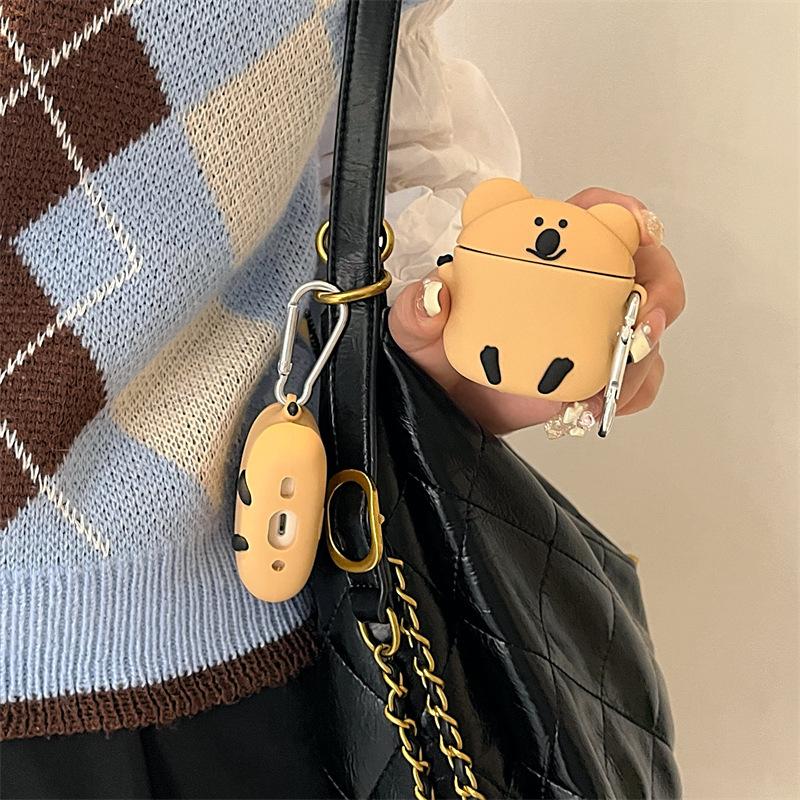 Cute persimmon bear for airpods 4th generation pro2nd generation apple bluetooth wireless headset cover 1/2/3 generation cartoon