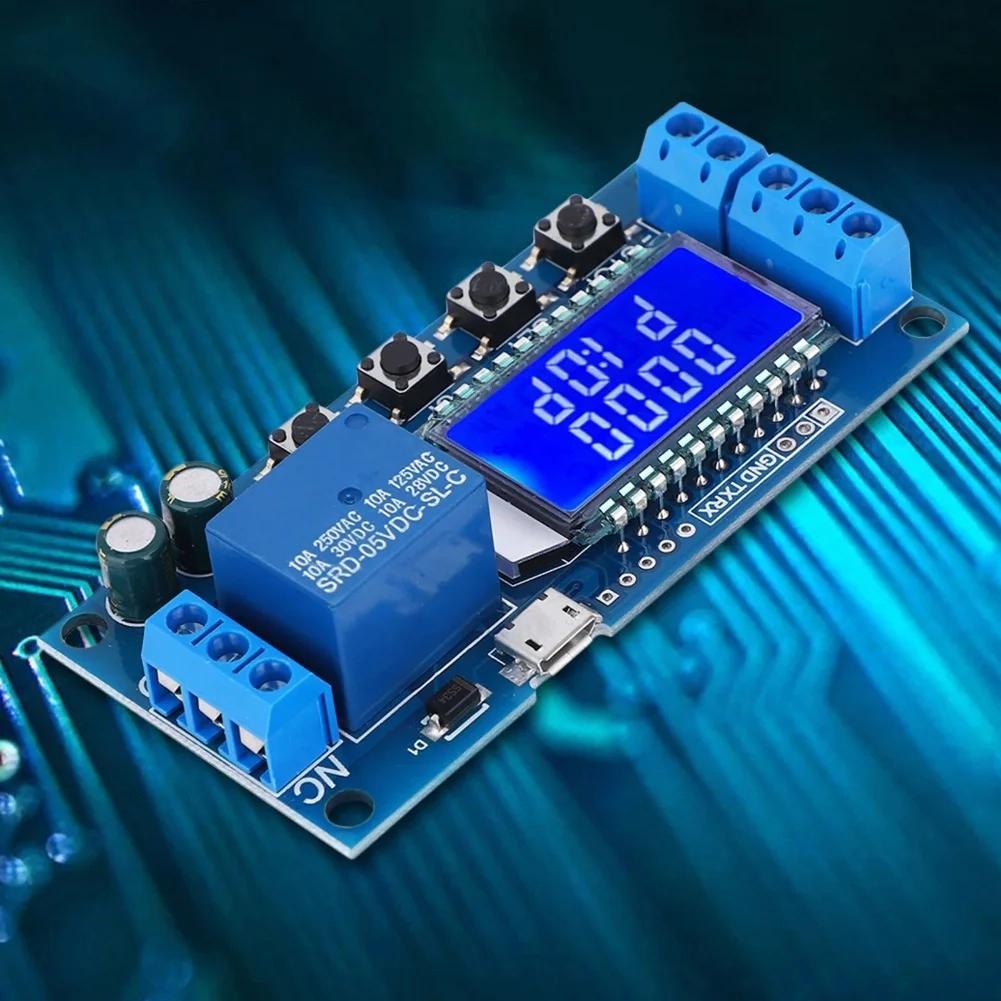5V/12V/24V Delay Relay Module with LCD Display Suitable for High and Low Level Trigger Signals and Passive Switch Control