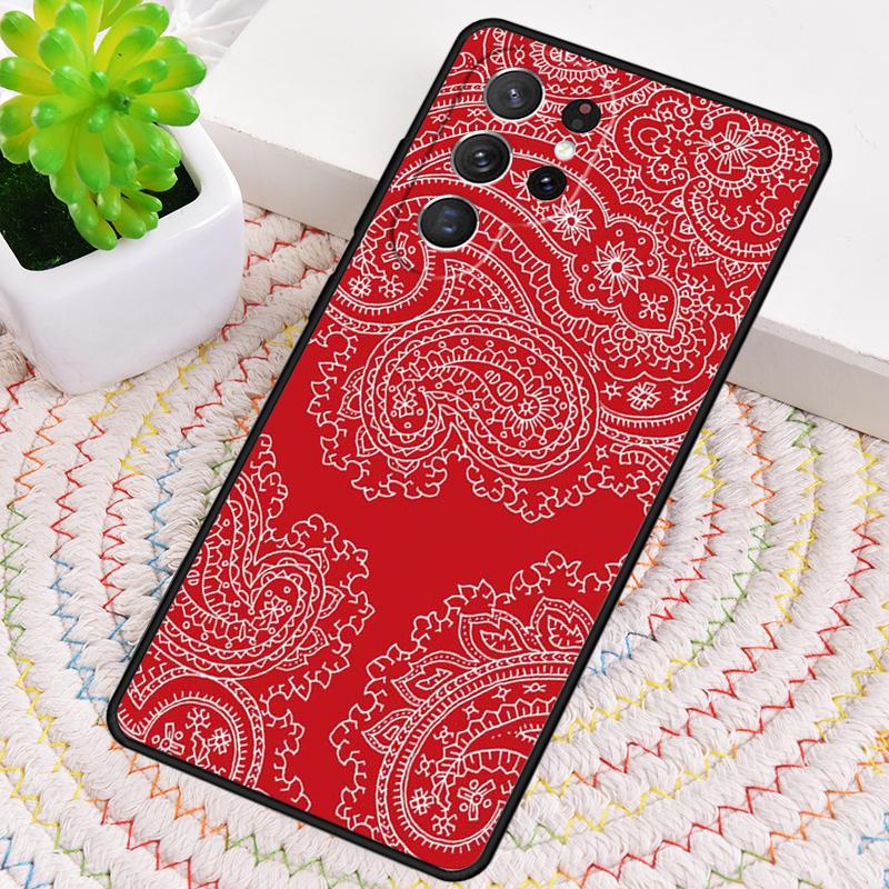 

Red Bandana Paisley TPU Phone Case For Samsung Galaxy note 10 pro S26 S25 S24 S23 S22 Ultra Plus S21 FE S20 Shockproof Cover Galaxy S24+