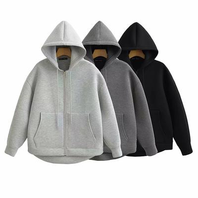 Winter Retro Sweater Zipper Sweatshirt Fashion Long-sleeved Street Parka Women's Outer Wear