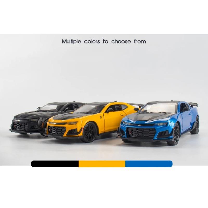1/24 Alloy Die Cast Chevrolet Camaro Sports Car Model Toy Vehicle Simulation Sound Light Pull Back Collection Toys for Children Gifts