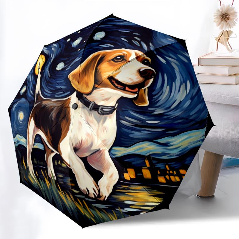 1PC cute dog pet puppy Umbrella Portable Folding Umbrella Iron Frame Hole Bone Structure Outdoor Home Umbrella A6