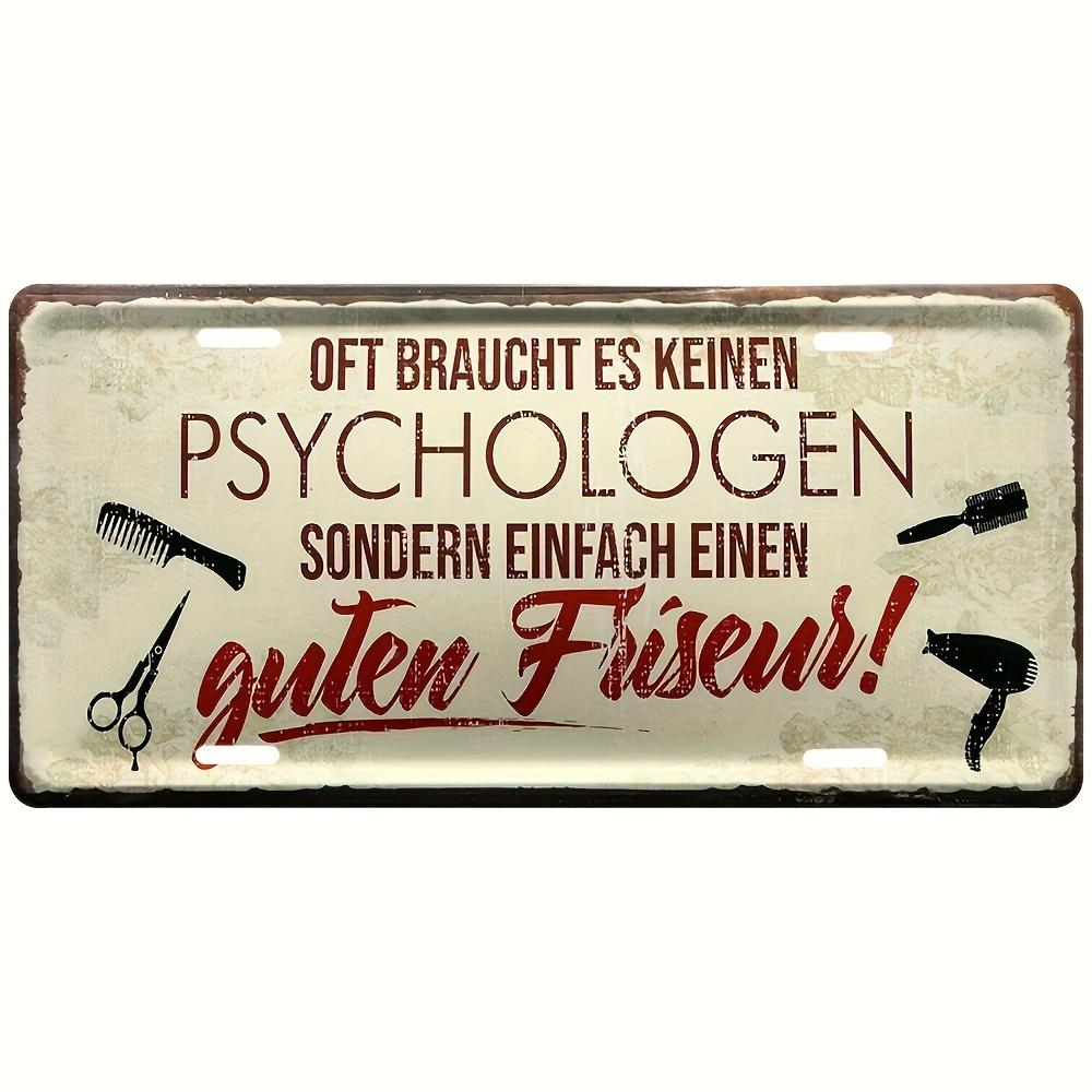 

Печать D Flat Винтажная Немецкая Oft Braucht Es Keinen Psychologen Sondern Einfach Einen Guten Friseur Цитата с Инструментами Парикмахера 15x30cm(5.9x7.8inch)