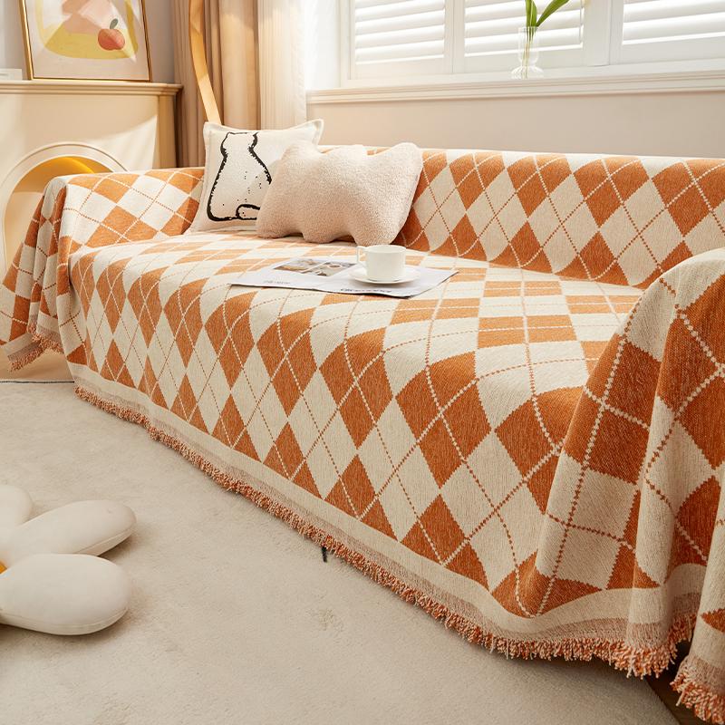 Ретро синельное полотенце для дивана — фото 3