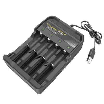Automatic Stop Charging 4Bay 3.7V Li Battery Charging Adapter USB Port For Multiple Devices Safe Reverse Polarity Protections