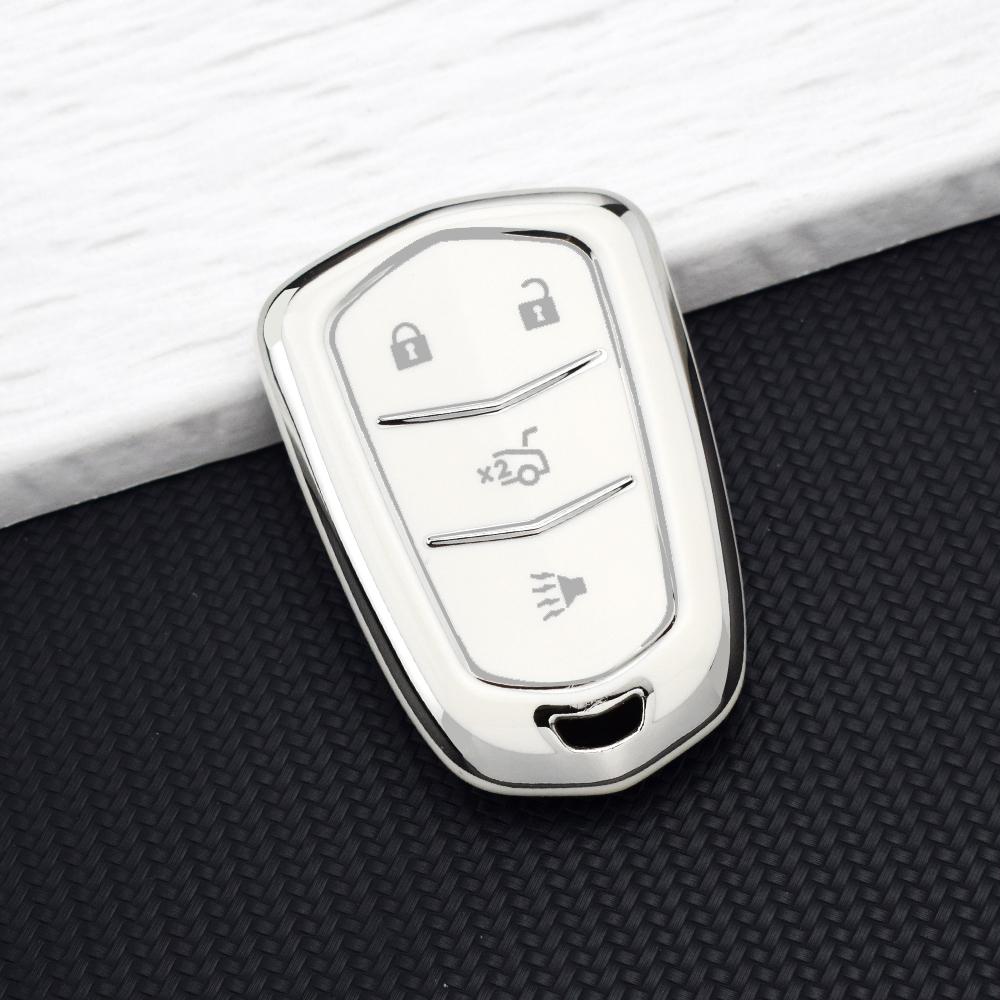Weiche TPU Smart Key Fob Hülle für Cadillac ATS CT6 CTS DTS XT5 Escalade ESV SRX STS XTS ELR 4/5 Tasten Hülle Schlüsselanhänger Zubehör