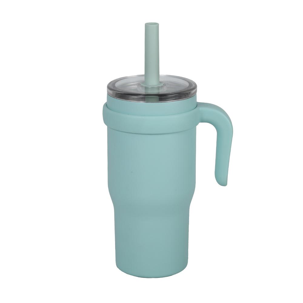 New Stainless Steel Cup With Handle Children'S Straw Cup High Value Vacuum Thermos Cup