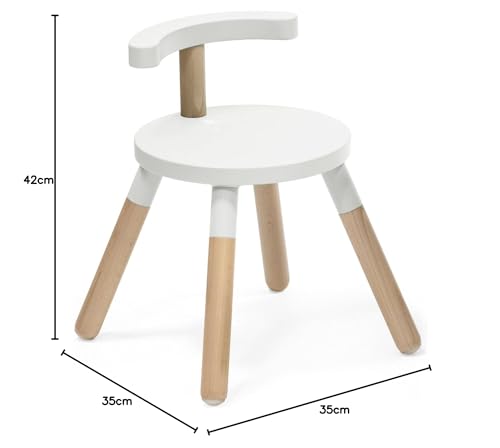 Stokke (Official) Mew Table Chair, Height Adjustable, for Ages 18 Months and Up To School Age, Wooden, Easy Assembly, Educational Play Table, White