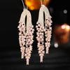 Retro Palace Attire Exaggerates Atmospheric Earrings Elegant Temperament, Dinner Dress Paired With Long Earrings