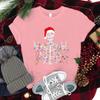 Christmas Skeleton Shirt Funny Lights Skull TShirts for Unisex Unisex Classic Street Style Tops Tees Xmas Santa Hat Skull Clothes