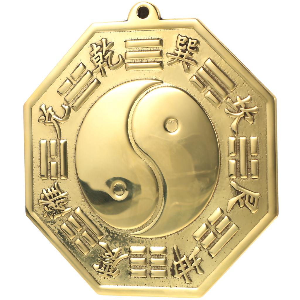 Copper Bagua Mirror with Eight Diagrams Design for Home Office Shop Decor Exorcism Craft Evil Spirits Ward Off Bad Luck Blessing