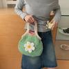 Summer Woven Handbag Flower Nylon Mesh Tote Bag Sweet Grocery Bag  Women