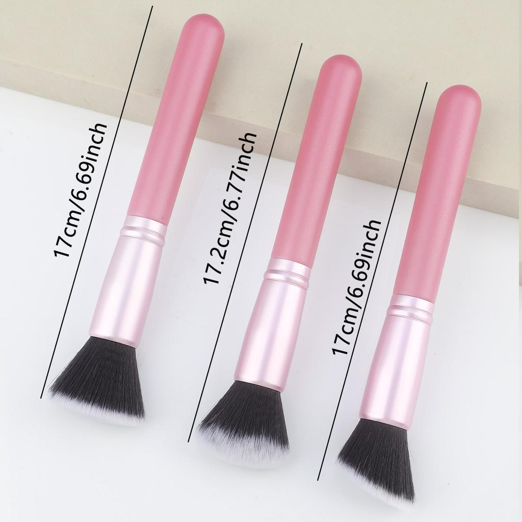 Single new multi-functional flat head foundation brush, beauty brush, blush brush, soft hair loose powder brush, beauty tool