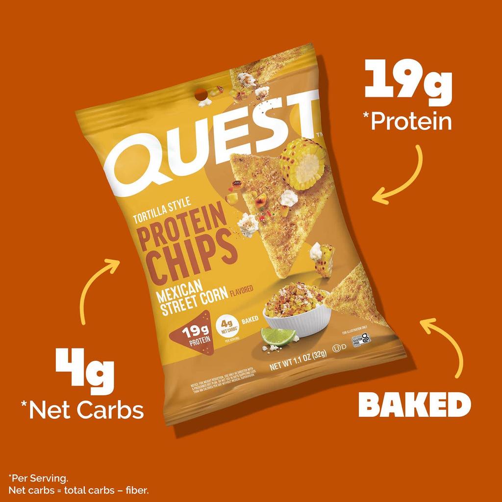 Quest Nutrition, Tortilla-style Protein Chips, Mexican Street Corn, 8 Packs, 32g (1.1oz) Each