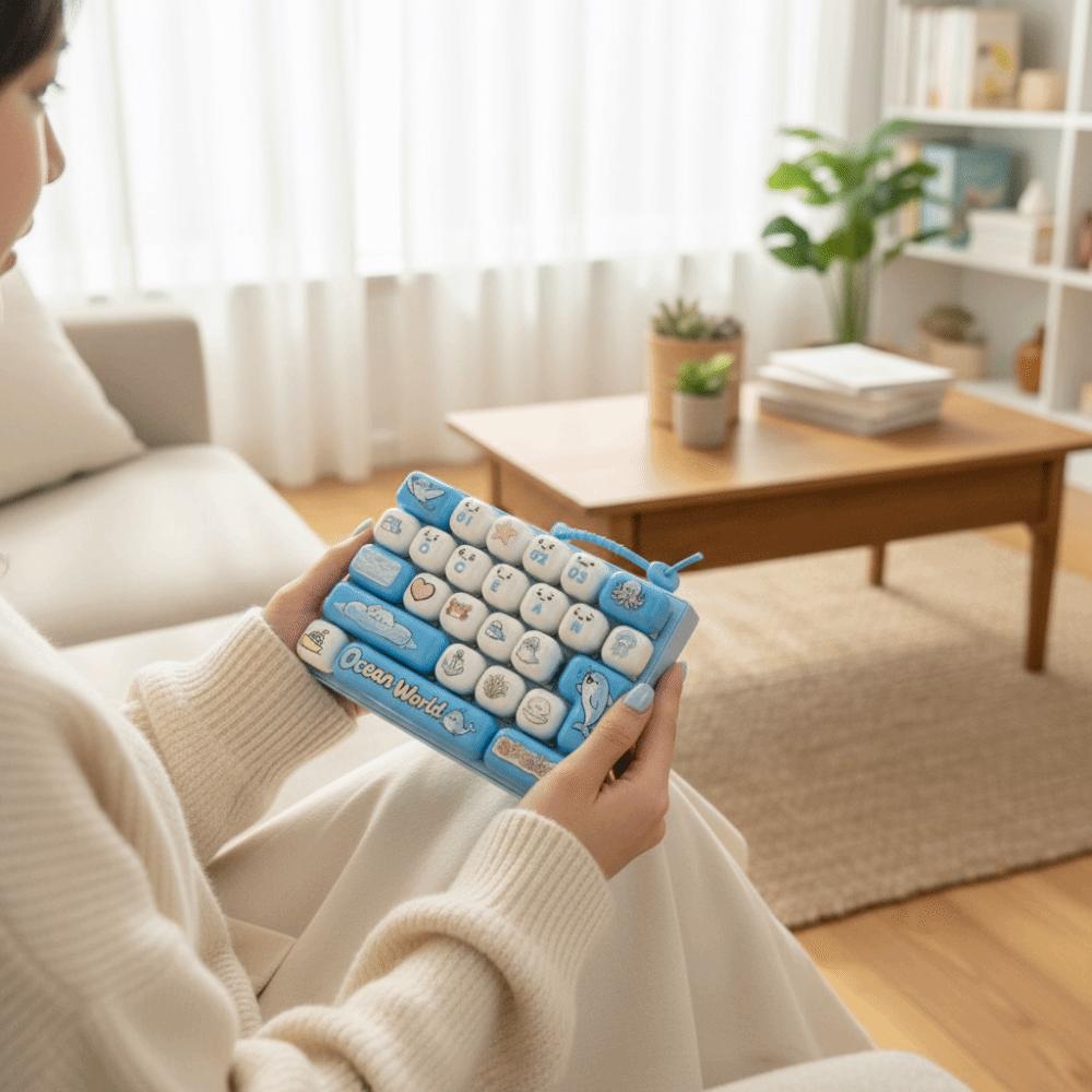Pingente de Mini Teclado Estilo Criativo Chaveiro de Teclado Design Fofo Acessórios Presente