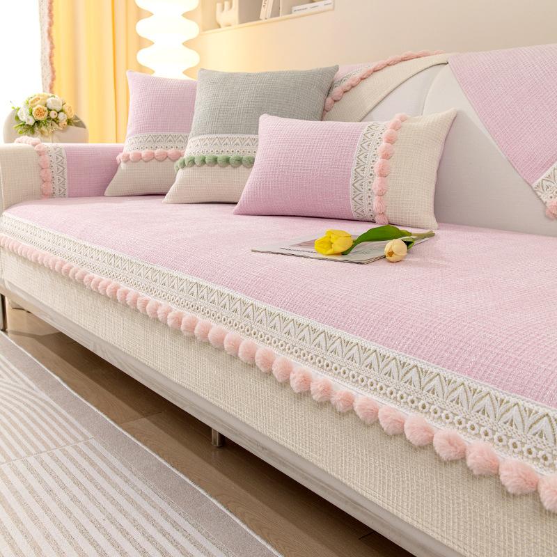 Light French Sofa Cushion Universal In All Seasons Chenier Non-Slip Leather Sofa Cover  New Seat Cushion Sub-Cover Cloth Towel