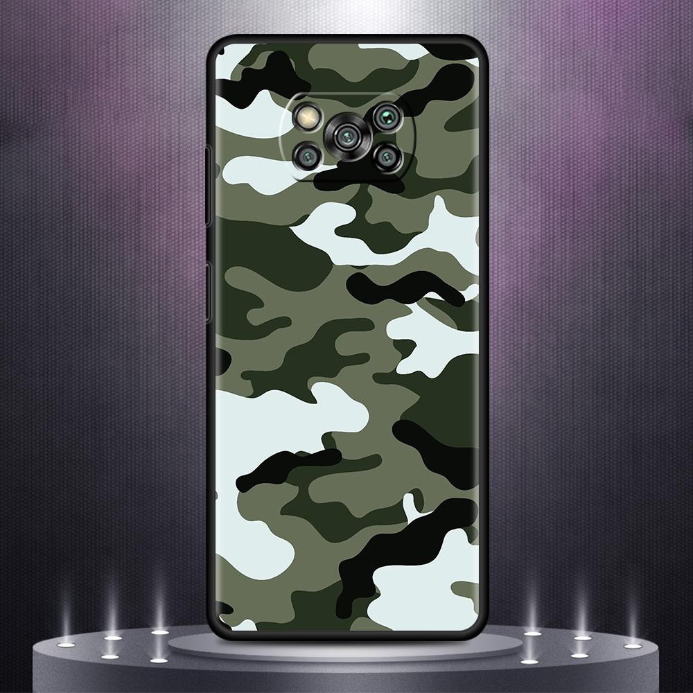 Husă pentru telefon pentru Xiaomi Mi Poco X3 NFC 10T Pro 11T 11 Lite Note 10 M3 9T F3 CC9 Husă moale A2 F1 Shell Army Military Camuflage