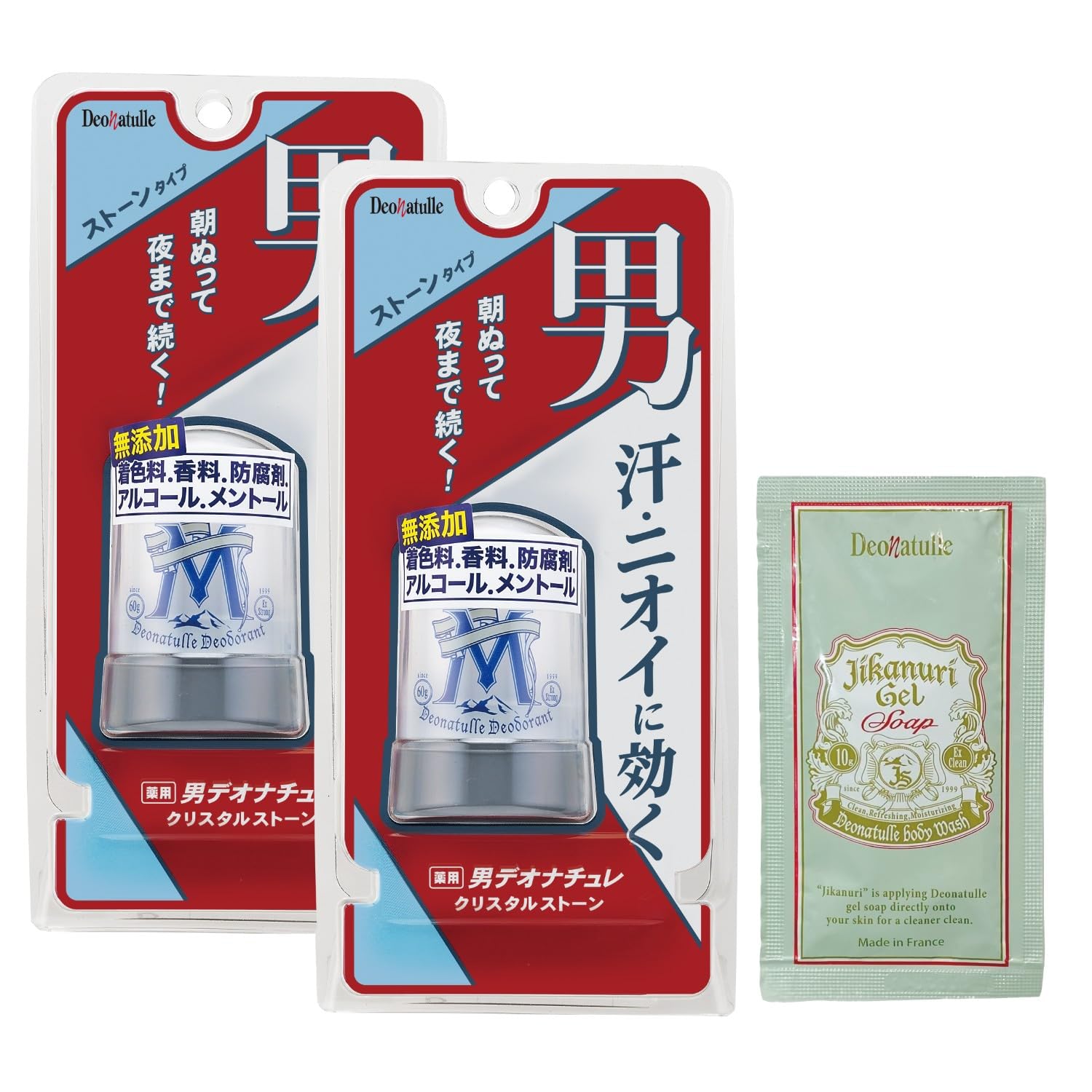 

Deonatulle Crystal Stone Underarm Direct 2 x 60g x Bonus [Quasi-drug] Men s Antiperspirant, Application, (2 60g) +