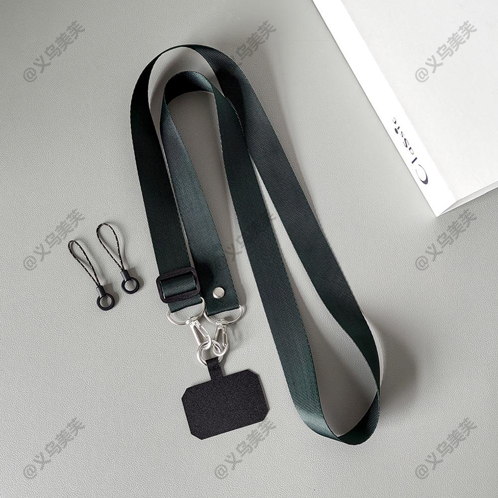 Universal Solid Color Adjustable Phone Lanyard - Anti-Lost, Wide Outdoor Shoulder Strap & Hanging Neck Rope