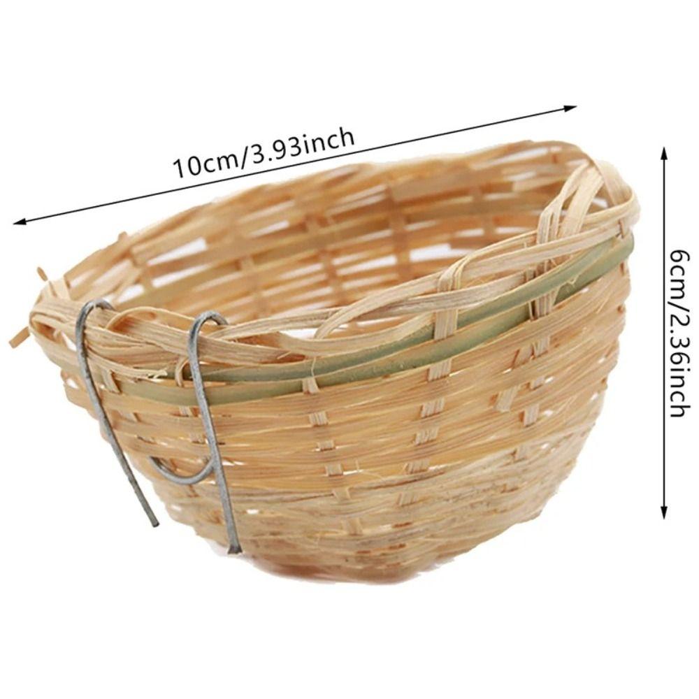 2Pcs Bamboo Bird House Handmade Parrot Cage Nature Craft Parakeet House Hummingbird