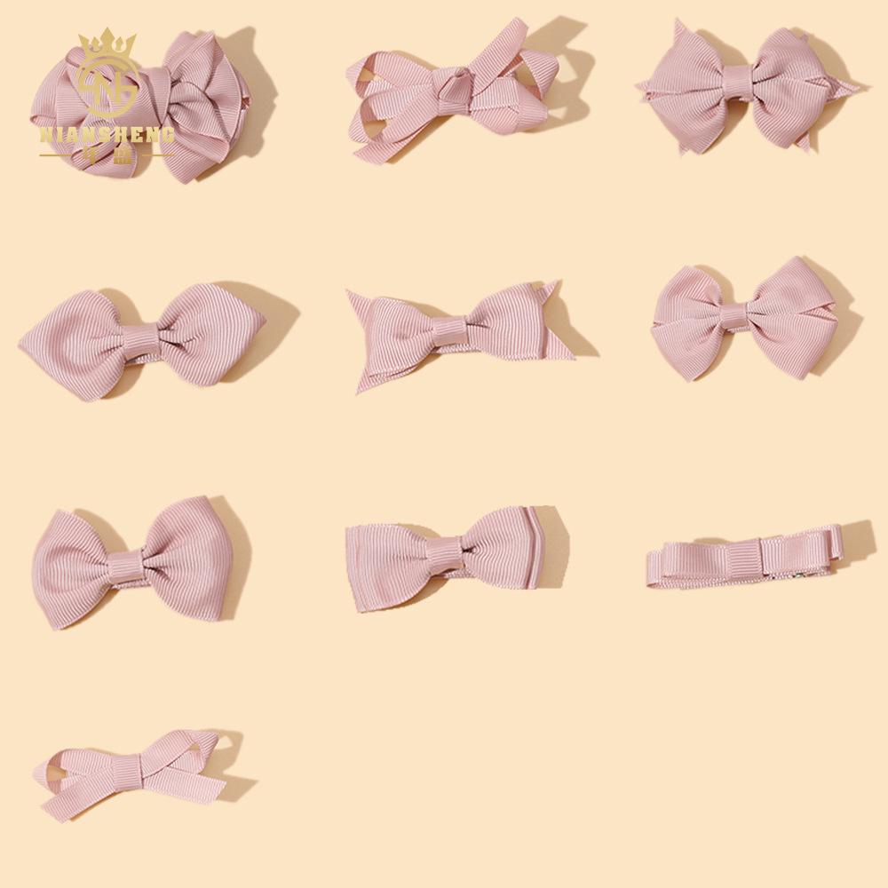 Korean Handmade Pink Bow Hair Clips for Girls