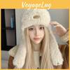 And Warm Autumn Winter Women Long Ear Thicken Cap Plush Windproof Ear Protection Commuting Caps
