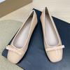 Fashion Flat Shoes Women's 2025 Spring and Autumn New Shallow Square Bow Large Size Women's Shoes 42 43 44 Ladies Shoes Loafers Women