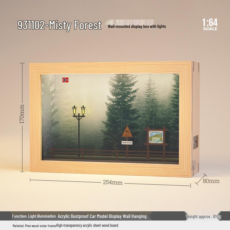 

Каме Каку 1:64 Модель Туманного Леса Аниме Сцена Настенный Дисплей с Сенсорным Выключателем и Пылезащитной Крышкой