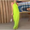 Party Dresses for Women Loose Halter Neck Lace-up Backless Sexy Satin Evening Dress Summer New Fashion Elegant Vacation Dress