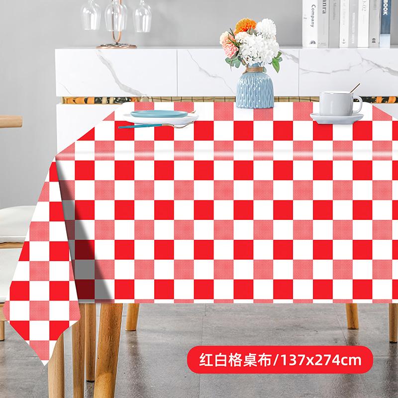 Factory Direct Sales Thickened Pe Plaid Tablecloth Tablecloth Disposable Party Supplies Waterproof And Oil-Proof