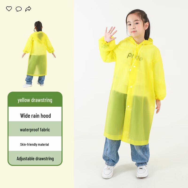 Kids' EVA Transparent Rain Poncho
