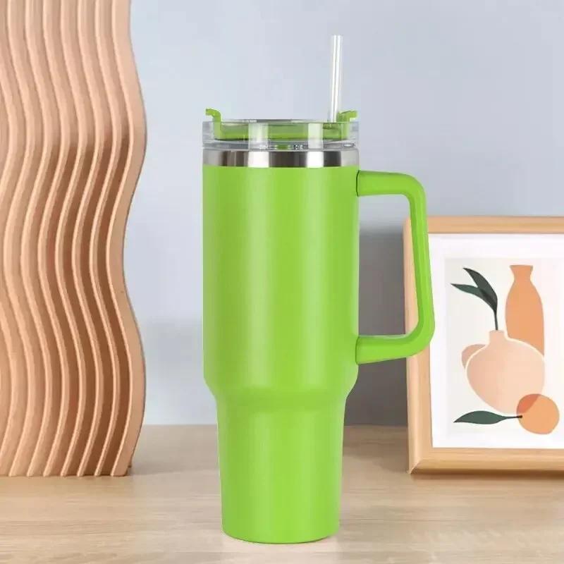 Kávové hrnky Nerezové Termo a Chladuizolační Se slámkou Přenosný Velkokapacitní Pohár na vodu Vhodný pro hrnek Stanley