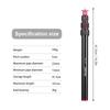 Manbily LR 224 101cm 39.7in Extension Rod Aluminum Alloy 5kg 11lbs Load Capacity 4 Sections with Universal 1 4in Screw