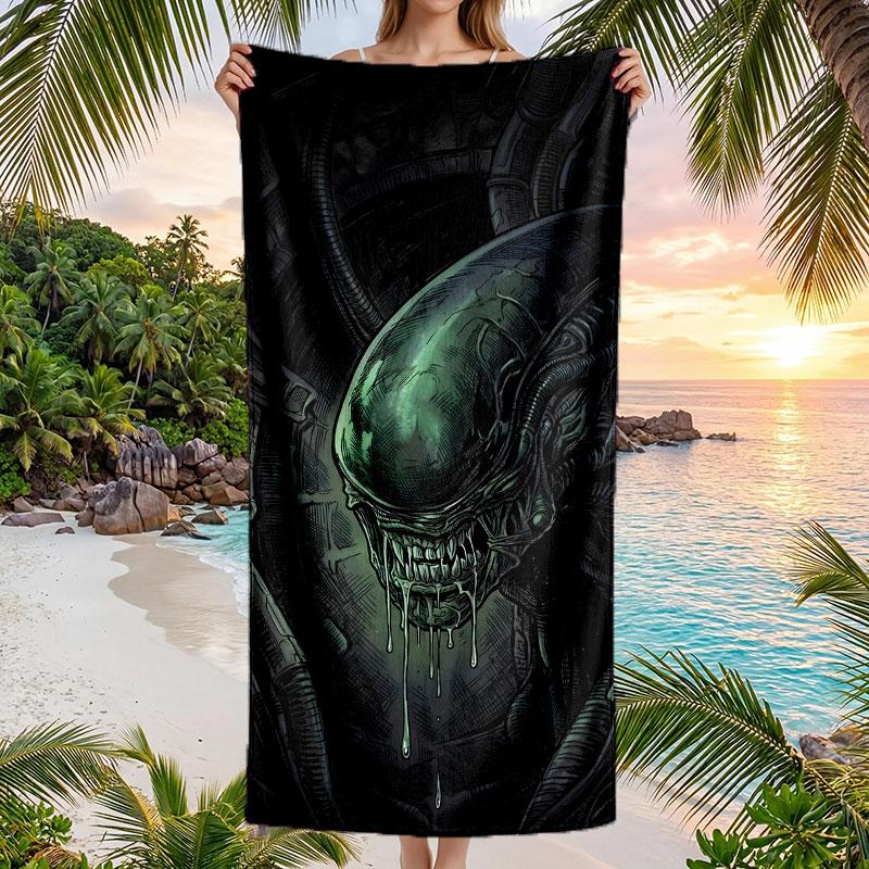 Large Beach Towel Quick Dry Absorbent Towel For Beach IndoorAlien Xenomorph