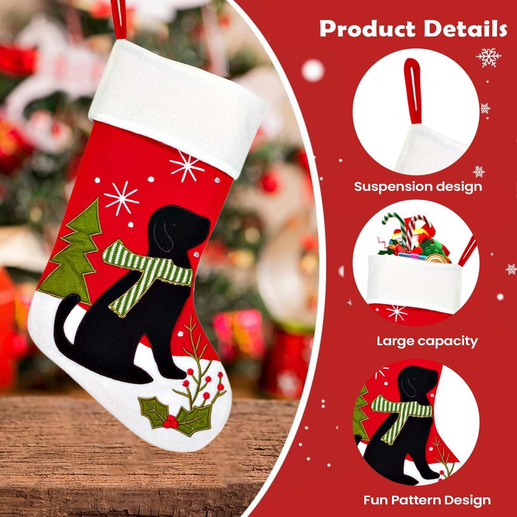 Large Christmas Stockings Festive Hanging Ornament With Loop For Fireplace Mantel Xmas Party Favors Gifts For Kids Adults