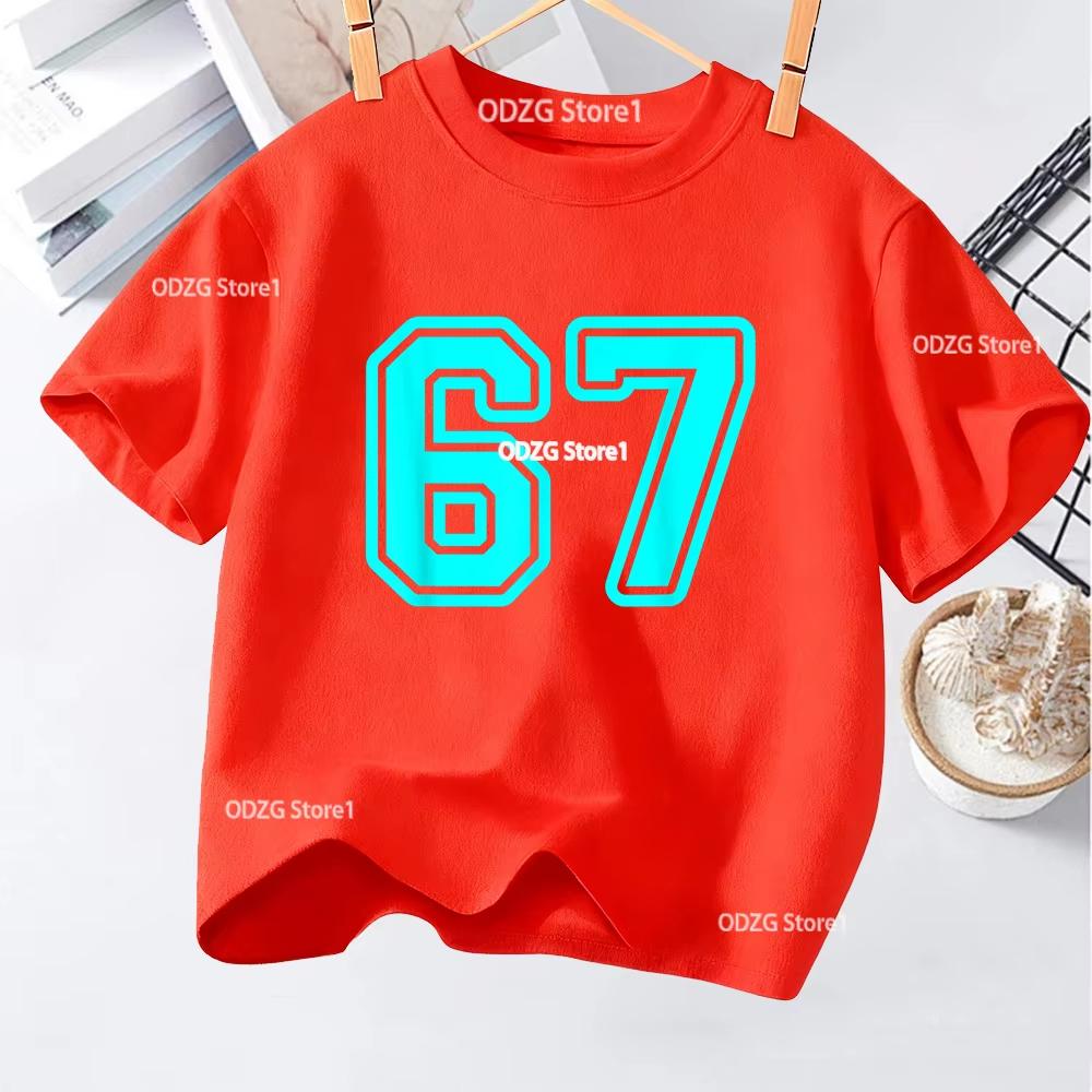 Kids 67 Themed Colorful Print TShirt Soft Cotton Fabric Breathable and Comfortable Ideal for Toddlers and Childrendf0268