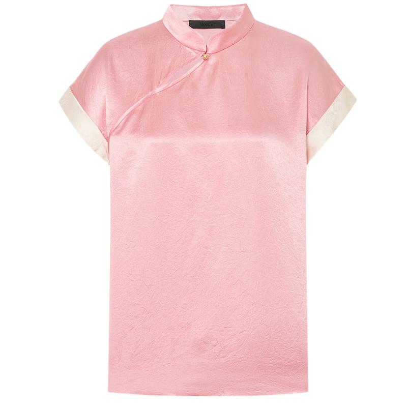 MO&Co. New Chinese Style Crinkled Acetate Top M