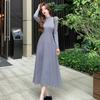 French Retro Knitted Dress Women's Age Reduction Autumn and Winter New Semi-turtleneck Medium and Long Knee-slim Sweater Skirt Tide