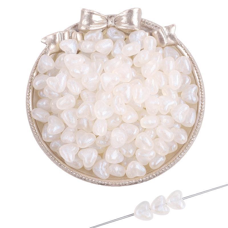 Iridescent Acrylic Pentagram & Peach Heart Beads for DIY Jewelry Making