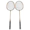 Set di 2 Racchette da Badminton Leggere in Lega di Ferro Monopezzo con Borsa portaoggetti per Principianti