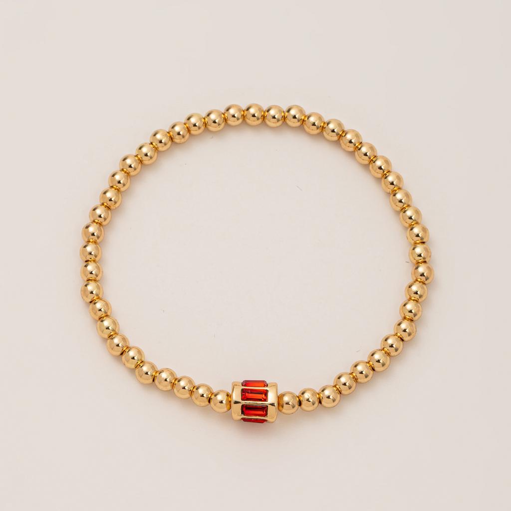 Bracelet Gold Beads December 12Th Birthday Stone Zircon Electroplating Real Gold Color Retention Beaded Bracelet