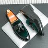 Men Casual Shoes Color Block Shoes Handmade Suede Leather Men Tassel Loafers Moccasins Slip on Male Driving Party Shoe Zapatos