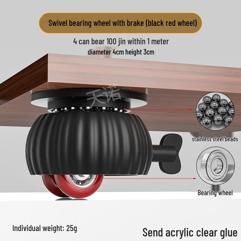 Cicha Samoprzylepna Podstawa Mobilna: Uniwersalne kółko bez wiercenia z pogrubionym łożyskiem kulkowym do użytku domowego