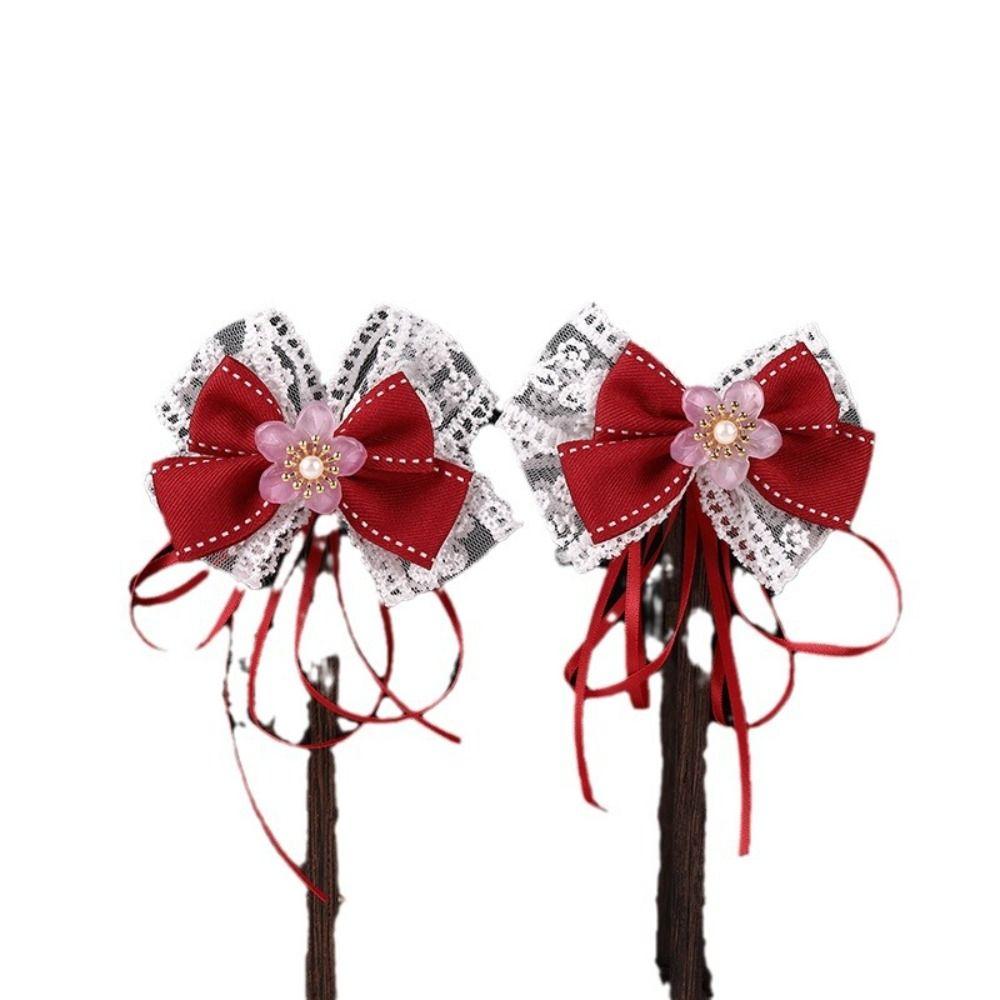 Vlasové doplňky Čínský styl Spona do vlasů Hanfu Čelenka Červená mašle Spona do vlasů Děti
