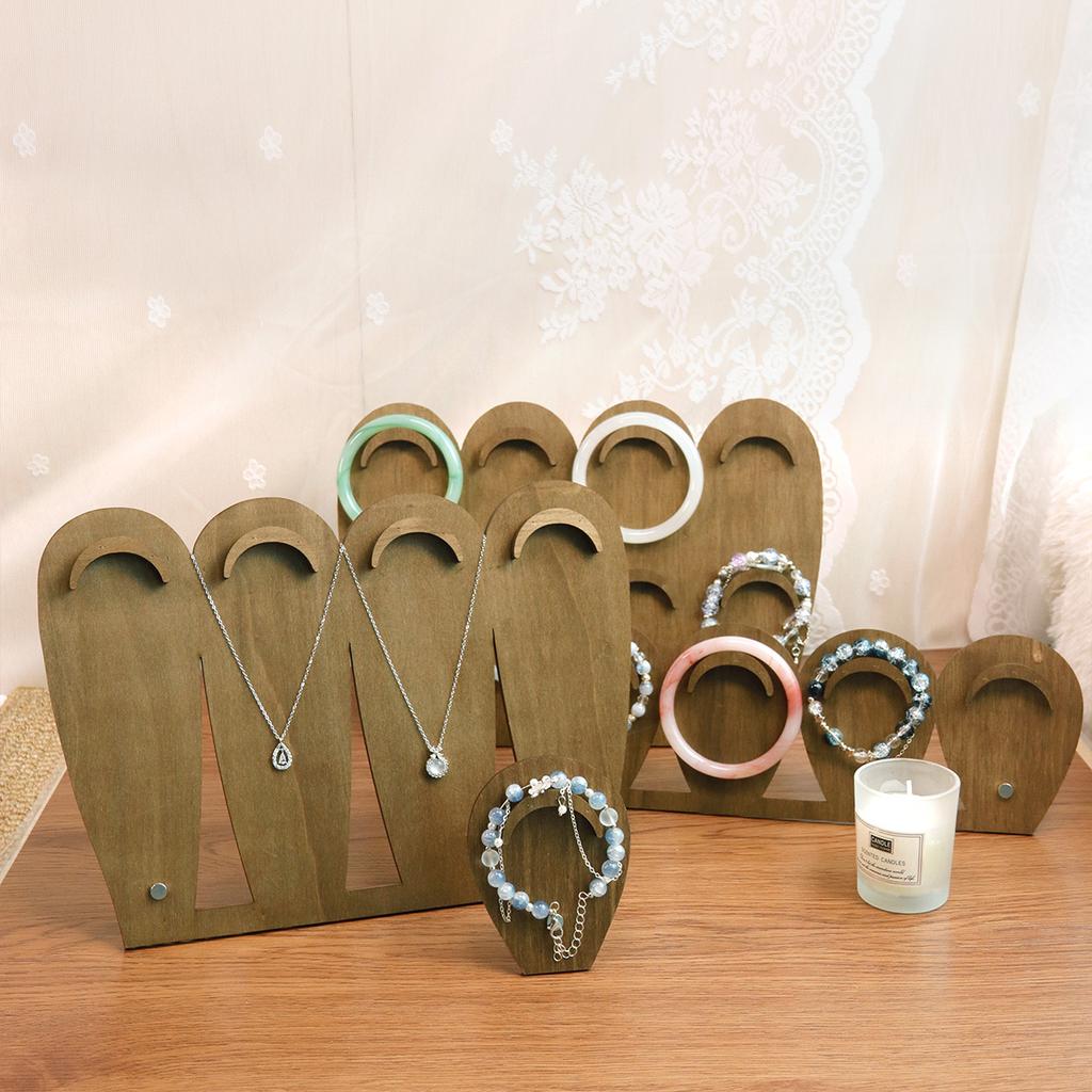Vintage Wood Bracelet Display Stand Bead Bracelets Bangle Necklace Jewelry Storage Rack Jewelry Organizer Counter Showcase Props