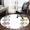 1pc Kpop Team4 Print Round Carpet Chair Round Carpet Suitable for Bedroom Living Room Home Decorative Carpet