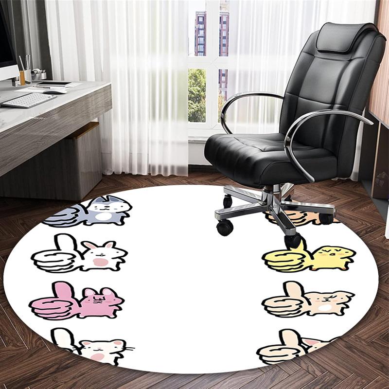 1pc Kpop Team4 Print Round Carpet Chair Round Carpet Suitable for Bedroom Living Room Home Decorative Carpet