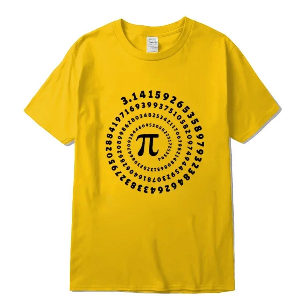 Men's High Quality 100% Cotton Funny Pi Design Print Summer Loose O-neck Men Tshirt Short Sleeve T-shirt Male Tees Tops