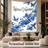 Owl Birds (36) Theme Personalized Tapestry Custom Name Text Wall Hanging Tapestry Home Background Decoration