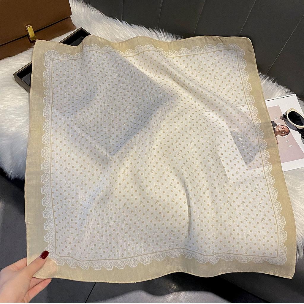 68Cm Small Square Simulated Silk Feminine Scarf Hijab Female Headband Kerchief Retro Neck Tie Shawl Wrap